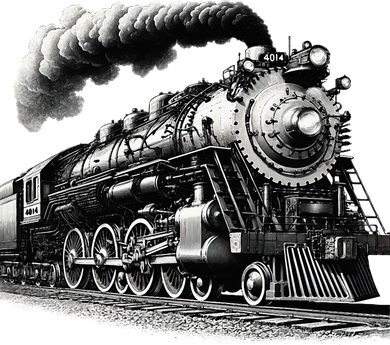 Steam Locomotive Train 4014 Vintage Railroad Big  Engine Women's Dry Zone Grid Polo