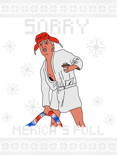 Sorry Merica's Full Trump Supporter Ugly Christmas Beanie