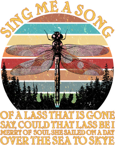 Retro Say Me A Song Dragonfly Sunset Women's Dry Zone Grid Polo