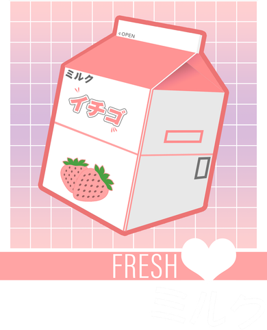 Japanese Vaporwave Strawberry Milk Box Women's T-Shirt