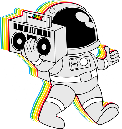 Space Astronaut Boombox Women's Sweatshirt