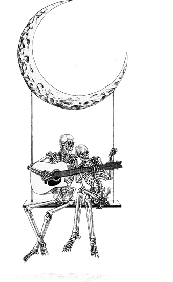 Skeleton Moon Band Tees Rock And Roll Concert Graphic Tees Toddler Sweatshirt