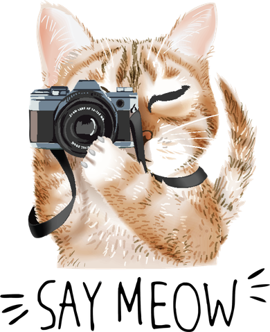 Say Meow Cute Cat Picture Long Sleeve Shirt