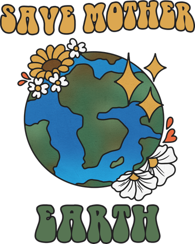 Save Mother Earth Retro Planet Floral Tote Bag