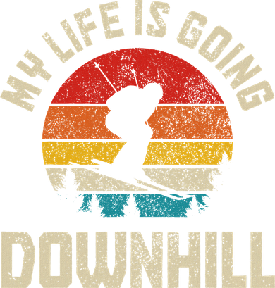 Ski My Life Is Going Downhill Vintage Skiing Funny Skier Toddler Sweatshirt