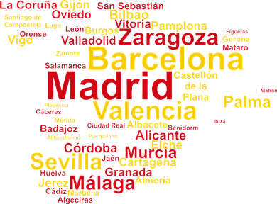 Spain Map Silhouette Towns Cities Madrid Travel Espana Women's Tank Top