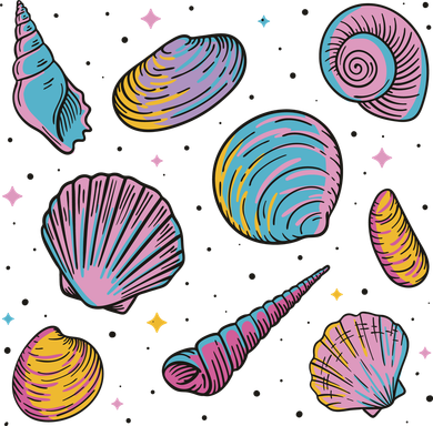 Seashells Nature Colorful Doggie Tank