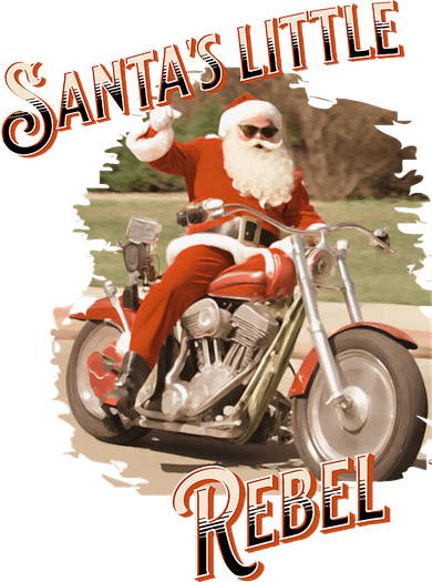 Santa on a Motorcycle Vintage Style Rebellious Christmas  Coffee Mug
