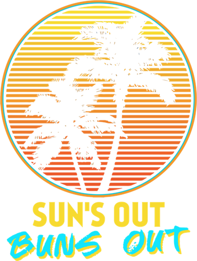 Suns Out Buns Out Retro 80s Vintage Palm Tree Sunset Gift Women's Sweatshirt