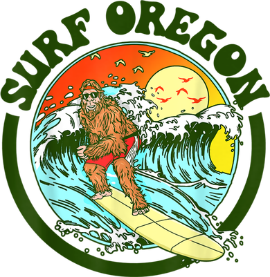 Surf Oregon! Surfing Bigfoot Funny Beach Sasquatch Surfer Shirt Tote Bag