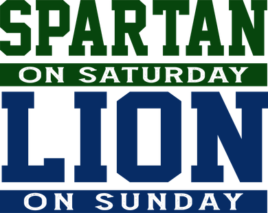 Spartan On Saturday Lion On Sunday Funny Detroit Coaster