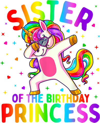 Sister Of The Birthday Princess Girl Dabbing Unicorn Toddler Long Sleeve