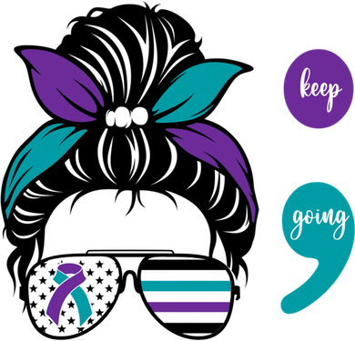Suicide Prevention Awareness Semicolon Keep Going Messy Bun Gift Hat