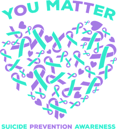 Suicide Prevention Awareness Teal Purple Ribbon You Matter Kids T-Shirt