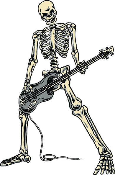 Skeleton Playing Bass For Bassist And Bass Guitar Players Kids Long Sleeve Shirt