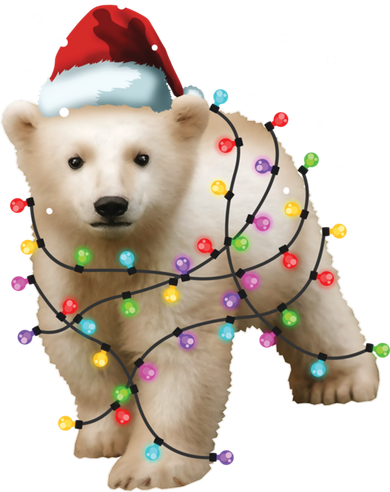 Santa Polar Bear Christmas Bear Lover Gift Kids T-Shirt