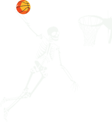 Skeleton Playing Basketball Halloween Costume Boy Kids Button