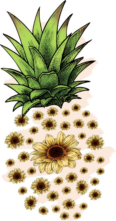 Sunflower Pineapple Cute Kids T-Shirt