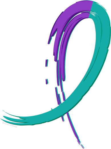 Suicide Prevention Cool Gift Purple And Teal Graffiti Ribbon Women's Hoodie