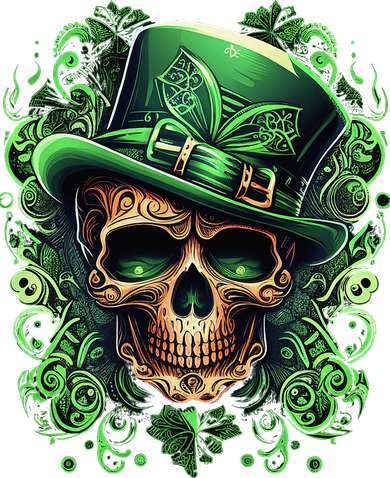 St Patricks Day Irish Skull Leprechaun Sugar Skull Kids Sweatshirt