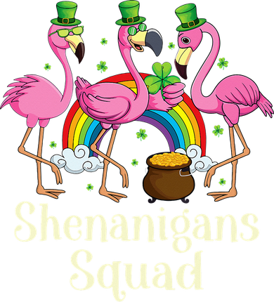St Patrick's Day Shenanigan Squad Leprechaun Irish Flamingo Baby Bodysuit