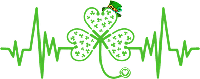 St Patricks Day Clover Heartbeat Irish Nurse Shamrock Toddler Long Sleeve