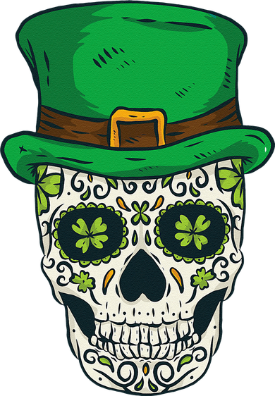 St Patrick's Day Sugar Skull Day Of Dead Saint Patricks Coaster