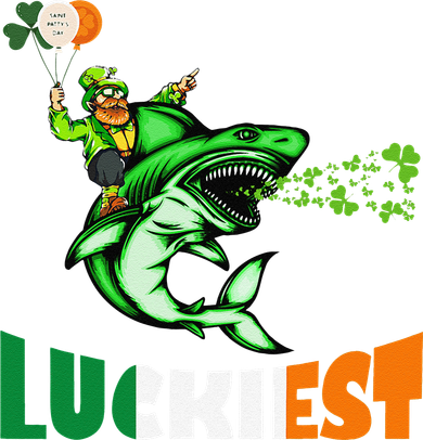 Saint Patrick's Day Funny Leprechaun Riding Shark Best Gift Kids Hoodie