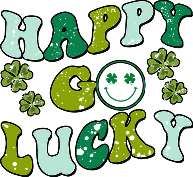 St Patricks Day Happy Go Lucky Shamrock Irish Retro Women's T-Shirt