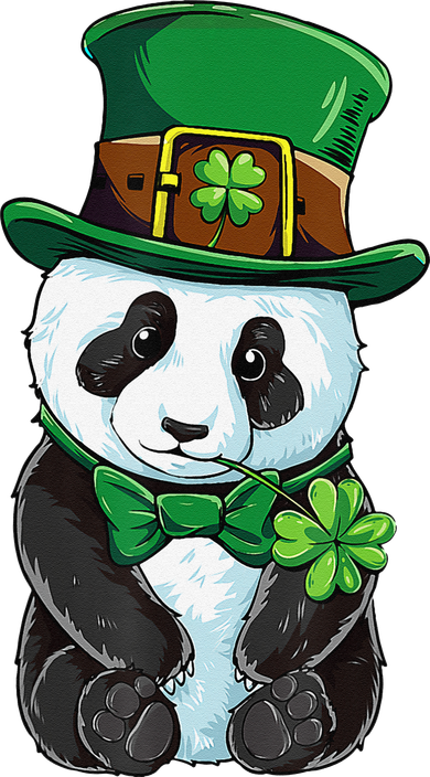 St Patricks Day Leprechaun Panda Cute Irish Shamrock Button