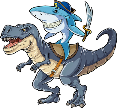 Shark Pirate Dinosaur T Rex Funny Jawsome Gifts Hoodie Toddler Long Sleeve