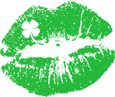 St Patricks Day Funny Kissin Lips Kissing Irish Clover Coaster