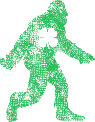 St Patricks Day Bigfoot Irish Sasqautch Saint Paddy's Gift Women's Long Sleeve Shirt