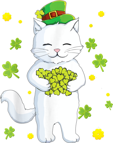 St Patrick's Day Cat Leprechaun Cat Lover Shamrock Kids Long Sleeve Shirt