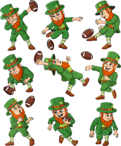 St Patricks Day Leprechaun Football Player Funny Santa Hat