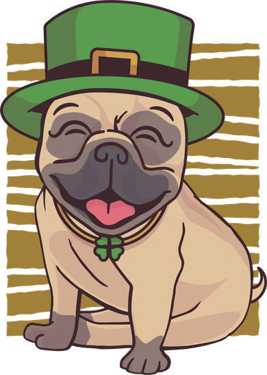 St Patricks Day Pug Kids Hoodie