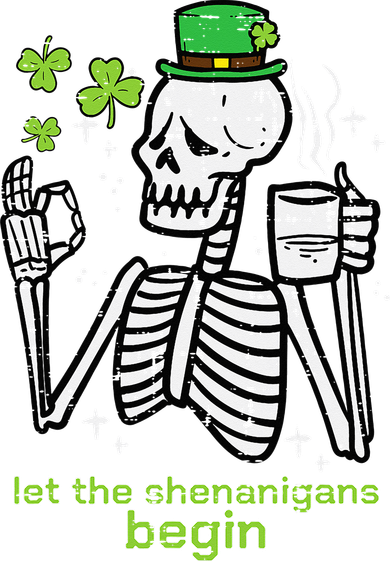 St Patricks Day Skeleton Let Shenanigans Begin Coaster