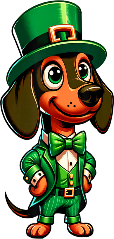 St. Patricks Day Cute Dachshund Dog Leprechaun Weiner Dog Lover Gift Women's Long Sleeve Shirt