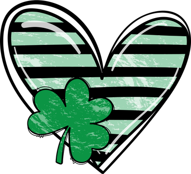 St Patrick's Day Clover Heart Holiday Button