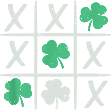 St Patrick's Day Tic Tac Toe Lucky Shamrock Women's T-Shirt