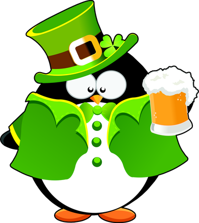 St. Patrack's Day Funny Penguin Drinking Beer Women's Hoodie