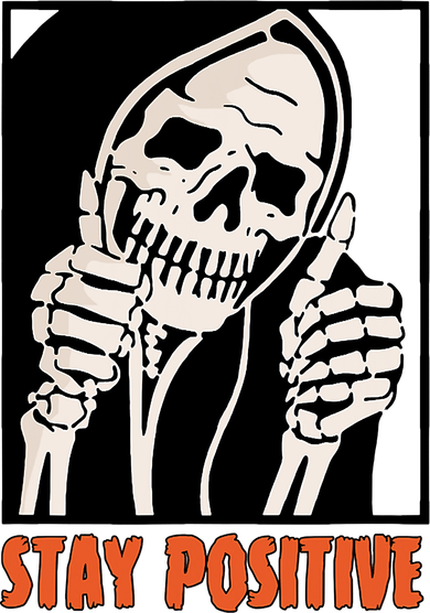 Stay Positive Funny Skeleton Thumbs Up Spooky Halloween Hat