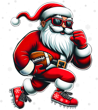 Santa Playing Football Christmas Football Players Baby Bodysuit