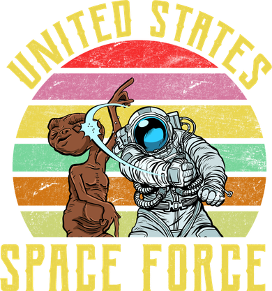 Retro United States Space Force Alien Polo