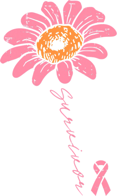 Sunflower Pink Ribbon Breast Cancer Survivor Awareness Women's T-Shirt