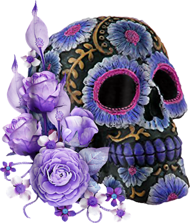 Sugar Purple Rose Skull Floral Women's Hoodie