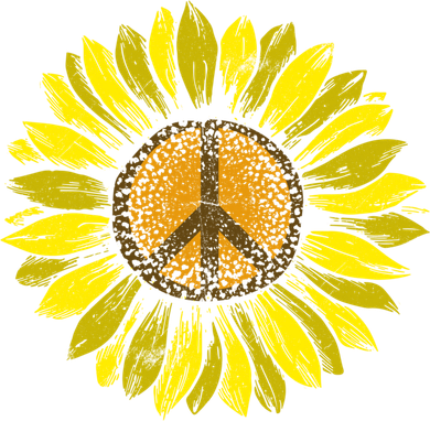 Sunflower Peace Sign Floral Hippie Love Retro Flower Peace Gift Kids Long Sleeve Shirt