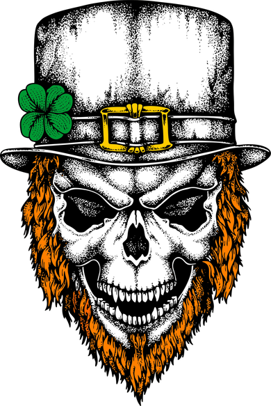 Leprechaun Irish Skull Skeleton Ginger Beard St. Patrick's Day Kids Hoodie