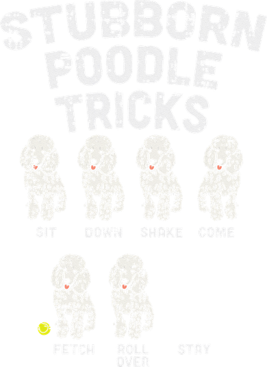 Stubborn Poodle Tricks Funny Dog Lover Owner Trainer Gift Coaster