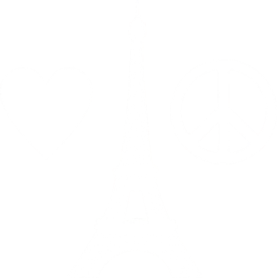 Paris Peace Sign Eiffel Tower Ornament